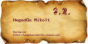 Hegedűs Mikolt névjegykártya